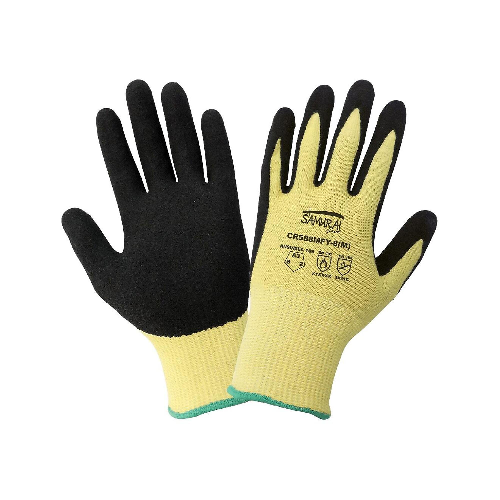 Global Glove 13ga Aralene, Nitrile Coated, A3 Cut Resist Gloves -12 Pairs